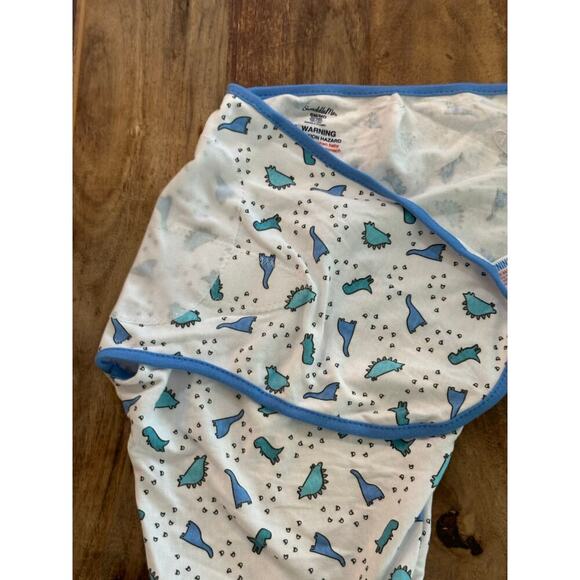 Swaddle Me Baby White & Blue 100% Cotton Dinosaur Print Sleepsack Size SM/MD - Picture 2 of 6